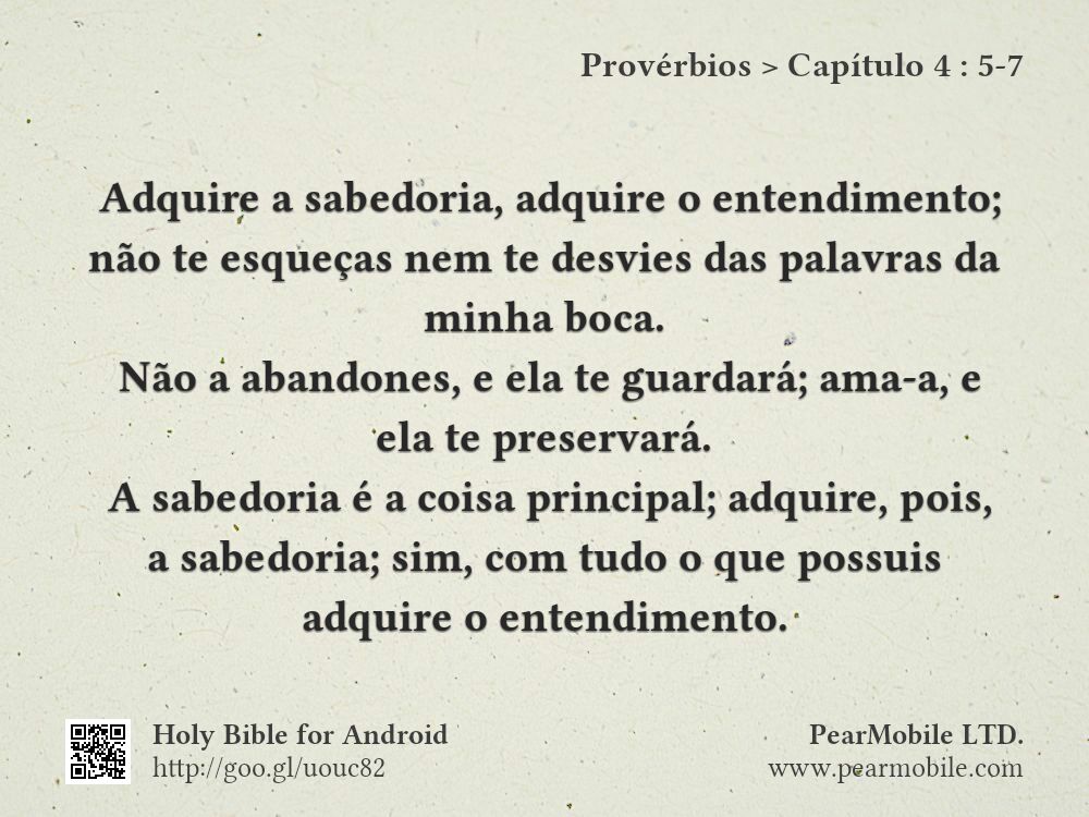 Provérbios, Capítulo 4:5-7
